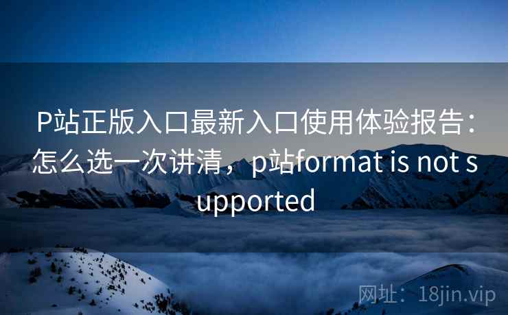 P站正版入口最新入口使用体验报告：怎么选一次讲清，p站format is not supported  第1张