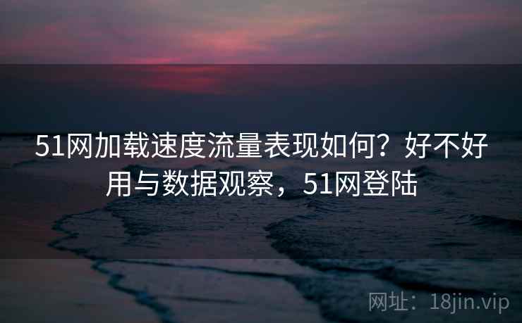 51网加载速度流量表现如何？好不好用与数据观察，51网登陆  第1张