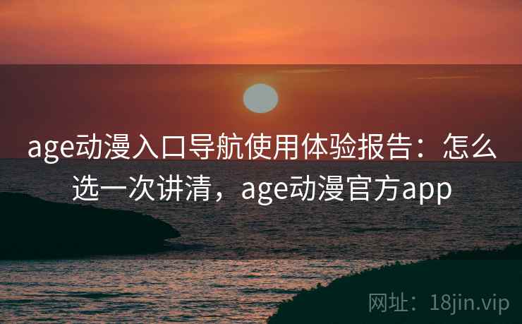 age动漫入口导航使用体验报告：怎么选一次讲清，age动漫官方app  第1张