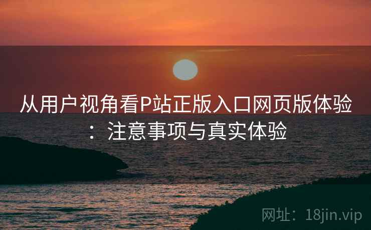 从用户视角看P站正版入口网页版体验:注意事项与真实体验 第1张 从用户视角看P站正版入口网页版体验:注意事项与真实体验 第1张