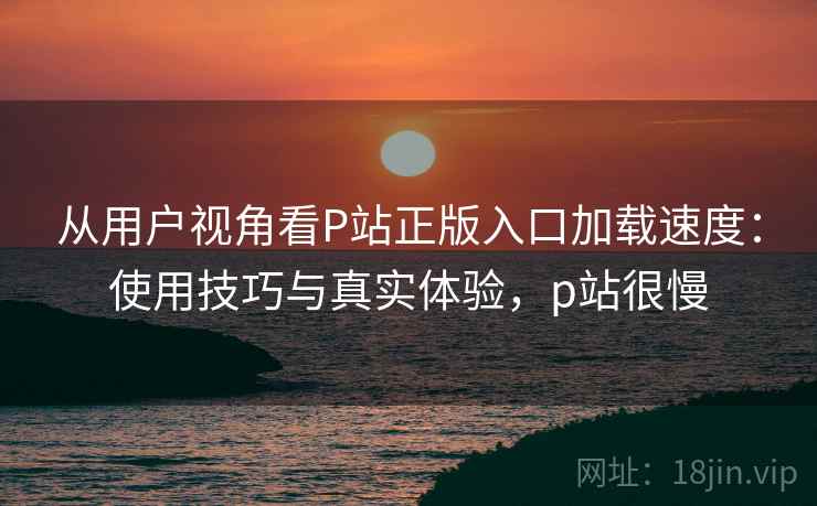 从用户视角看P站正版入口加载速度:使用技巧与真实体验,p站很慢 第1张 从用户视角看P站正版入口加载速度:使用技巧与真实体验,p站很慢 第1张