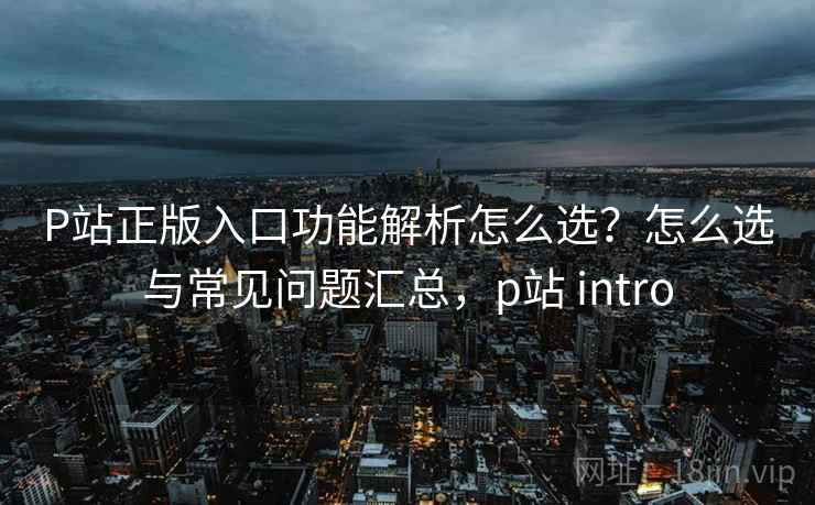 P站正版入口功能解析怎么选?怎么选与常见问题汇总,p站 intro 第1张 P站正版入口功能解析怎么选?怎么选与常见问题汇总,p站 intro 第1张