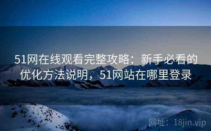 51网在线观看完整攻略：新手必看的优化方法说明，51网站在哪里登录  第1张