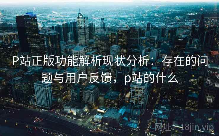 P站正版功能解析现状分析:存在的问题与用户反馈,p站的什么 第2张 P站正版功能解析现状分析:存在的问题与用户反馈,p站的什么 第2张